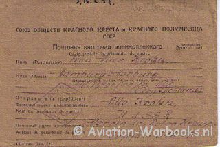 Rode kruis brief van een Duitse Krijgsgevangene in Rusland