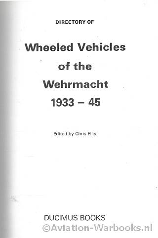 Directory of wheeled vehicles of the Wehrmacht 1933-45