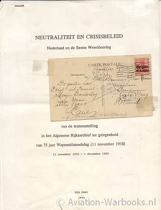 Stencil Neutraliteit en Crisisbeleid  met ansichtkaart uit 1915